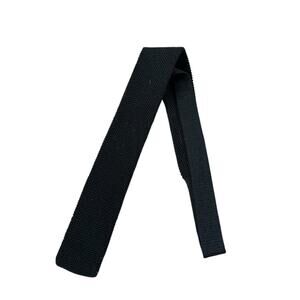 Vintage Rufflernit by Rooster Square End Tie Mohair Wool Black